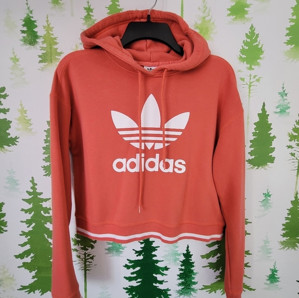 Adidas Cropped Pullover Hoodie.